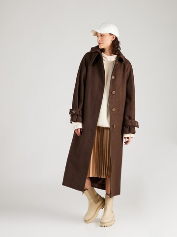 TOPSHOP Between-seasons coat in Brown