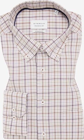 ETERNA Regular fit Business shirt in Brown: front