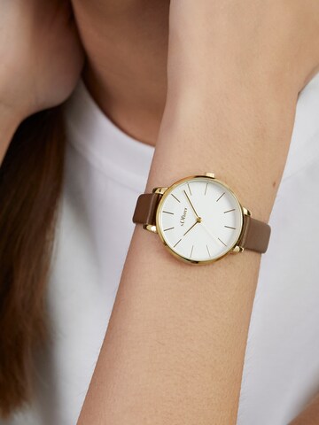 s.Oliver Analog Watch in Brown