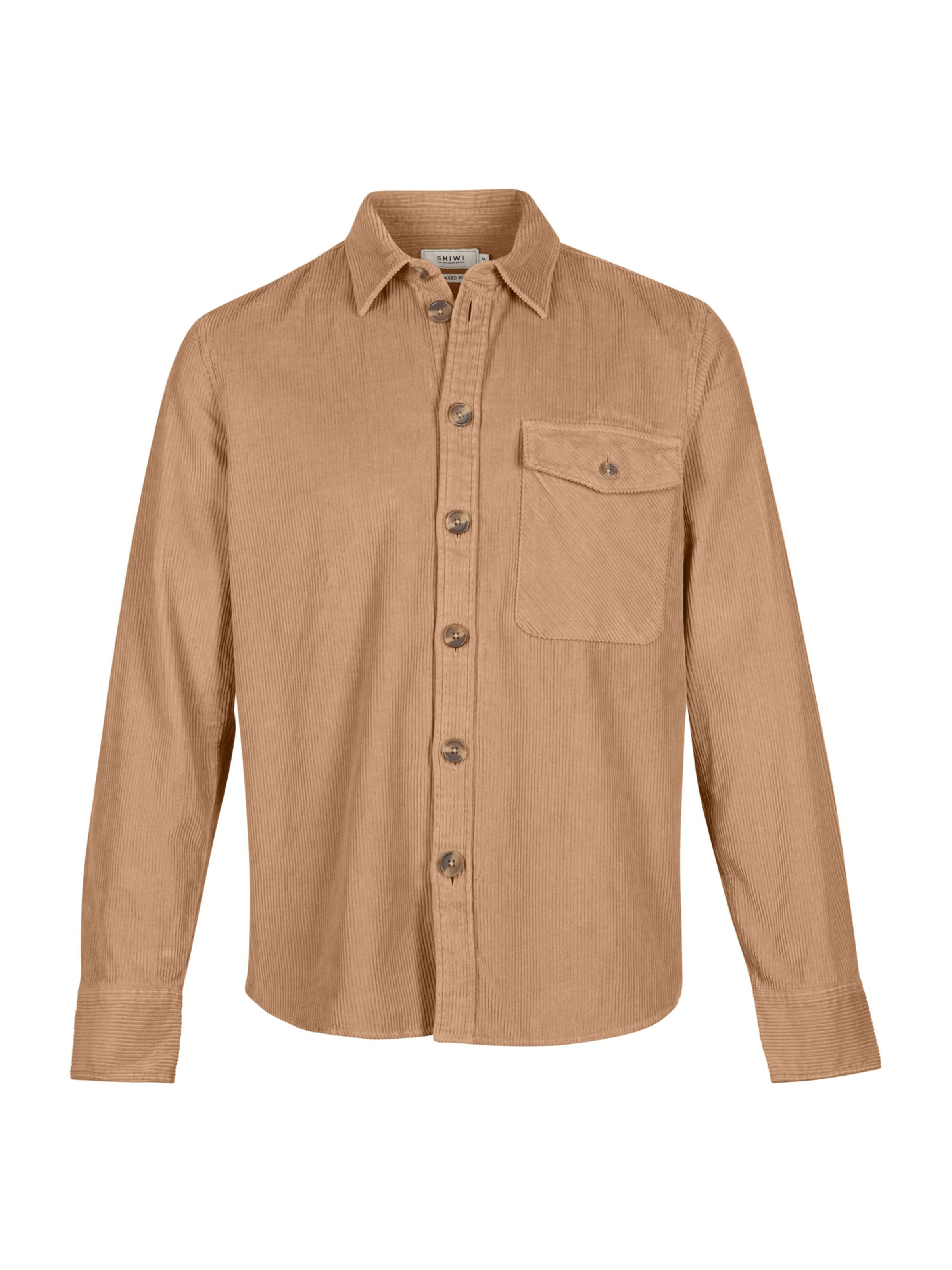 Shiwi Regular fit Button Up Shirt 'Brad' in Beige: front
