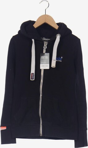 Superdry Sweatshirt & Zip-Up Hoodie in XXS in Blue: front