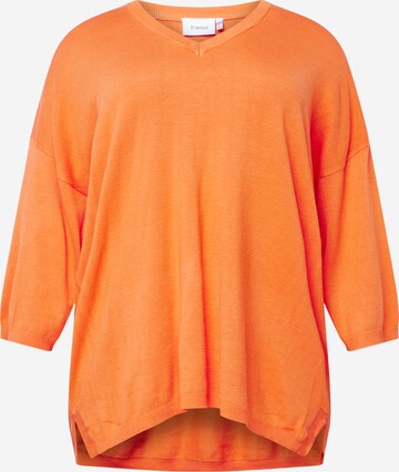 Fransa Curve Pullover 'Blume' in Orange: predná strana