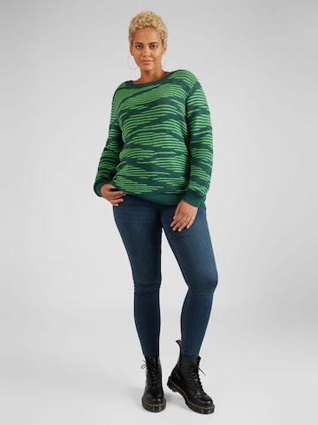 ONLY Carmakoma Sweater 'Emma' in Green