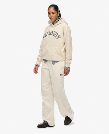 Wide Leg Pantalon Superdry en blanc
