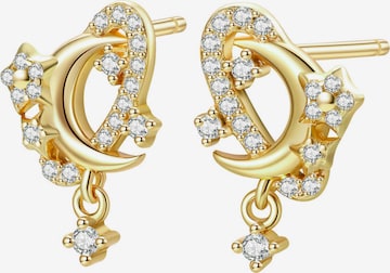 Orecchini 'Sparkle Moon' di Hey Happiness in oro: frontale