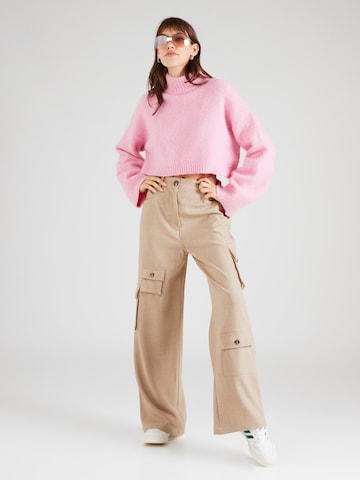 Nasty Gal - Pierna ancha Pantalón cargo en beige