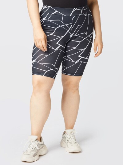 Urban Classics Curvy Leggings in de kleur Navy / Zwart / Wit, Modelweergave
