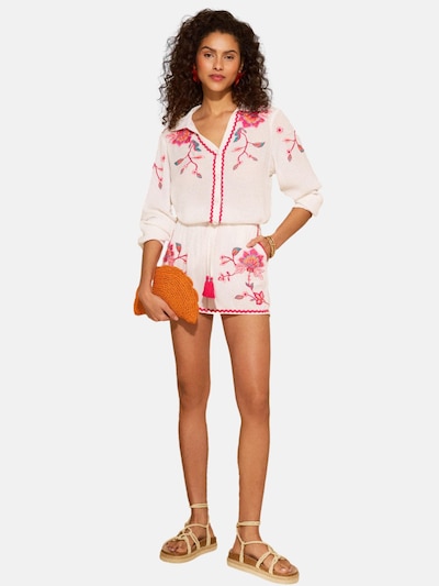 love & roses Bluse i XXXL i grøn / fuchsia / hvid, Produktvisning