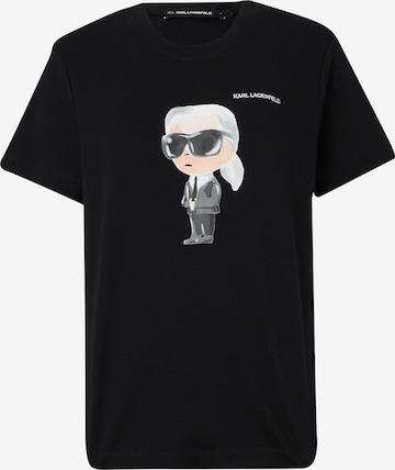Maglietta 'IKON AQUARELLE K' di Karl Lagerfeld in nero: frontale