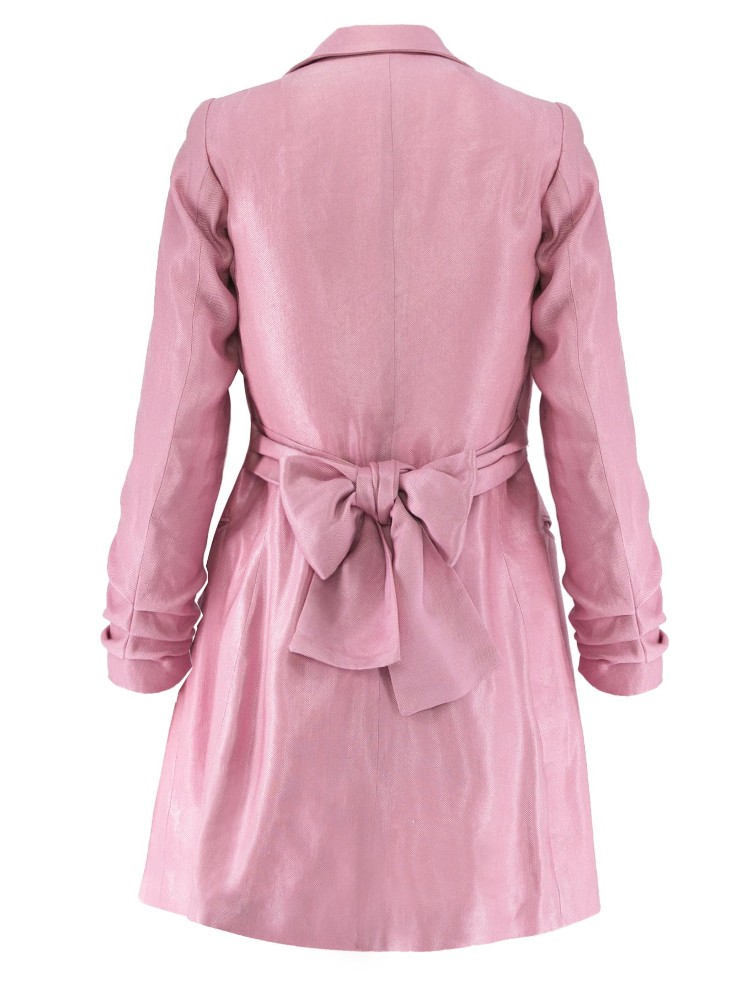 AVENUE N°29 Blazer 'Metallized Linen Blazer Dress With Bow - Pink & Purple' i pink