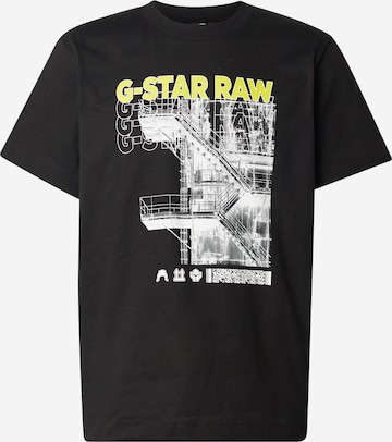 juoda G-STAR Marškinėliai 'Stairs': priekis