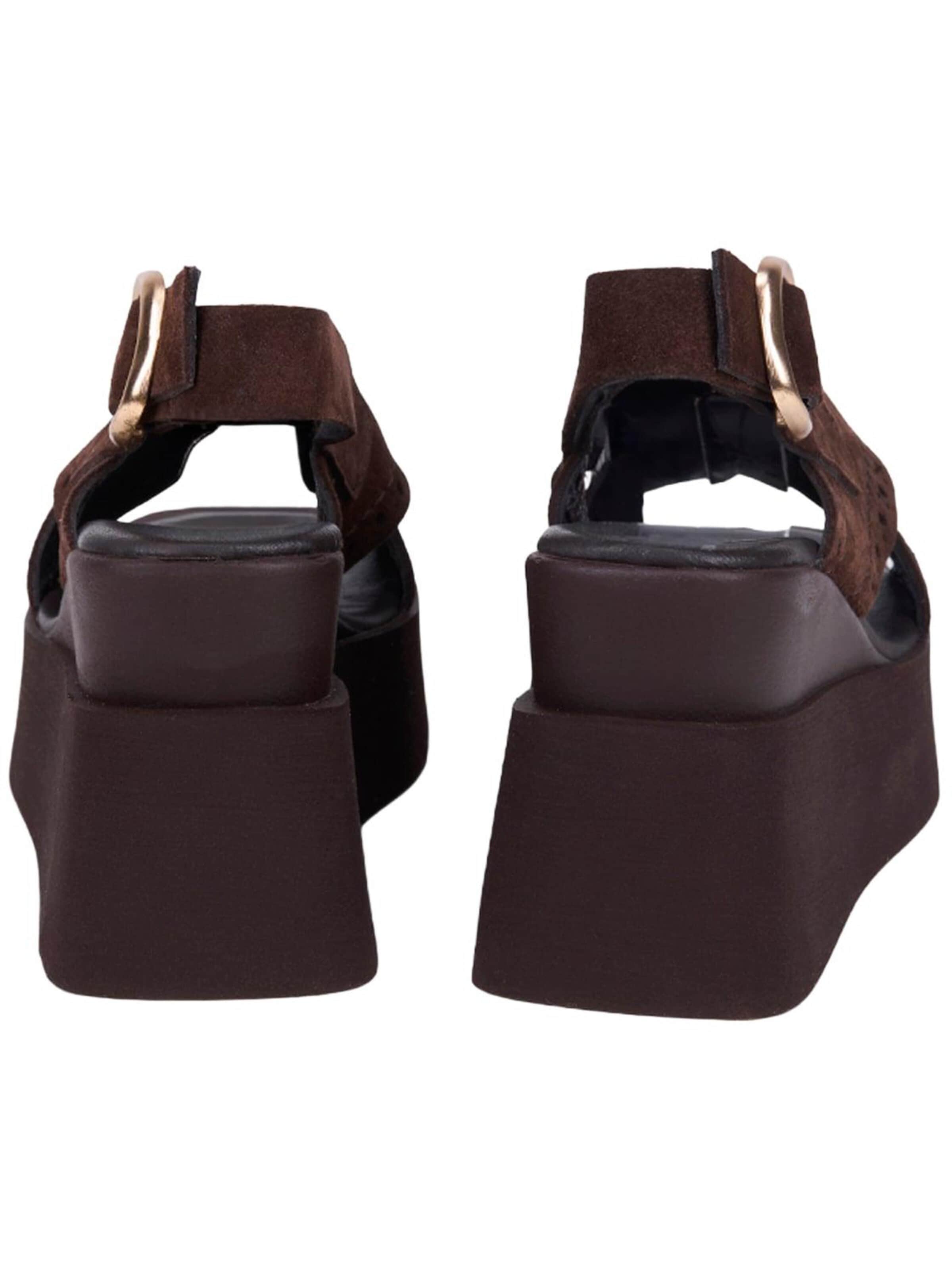Sandales 'Keilsandalen' Desa en marron
