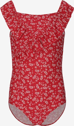 ZigZag Swimsuit 'Tropical' in Red: front