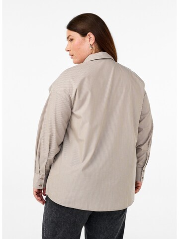 Zizzi Traditional shirt 'VLAILA' in Beige