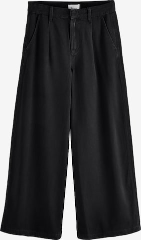 Wide leg Pantaloni cu cute 'N. Premium' de la Next pe negru: față