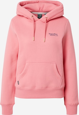 Superdry Sweatshirt 'ESSENTIAL' in Roze: voorkant