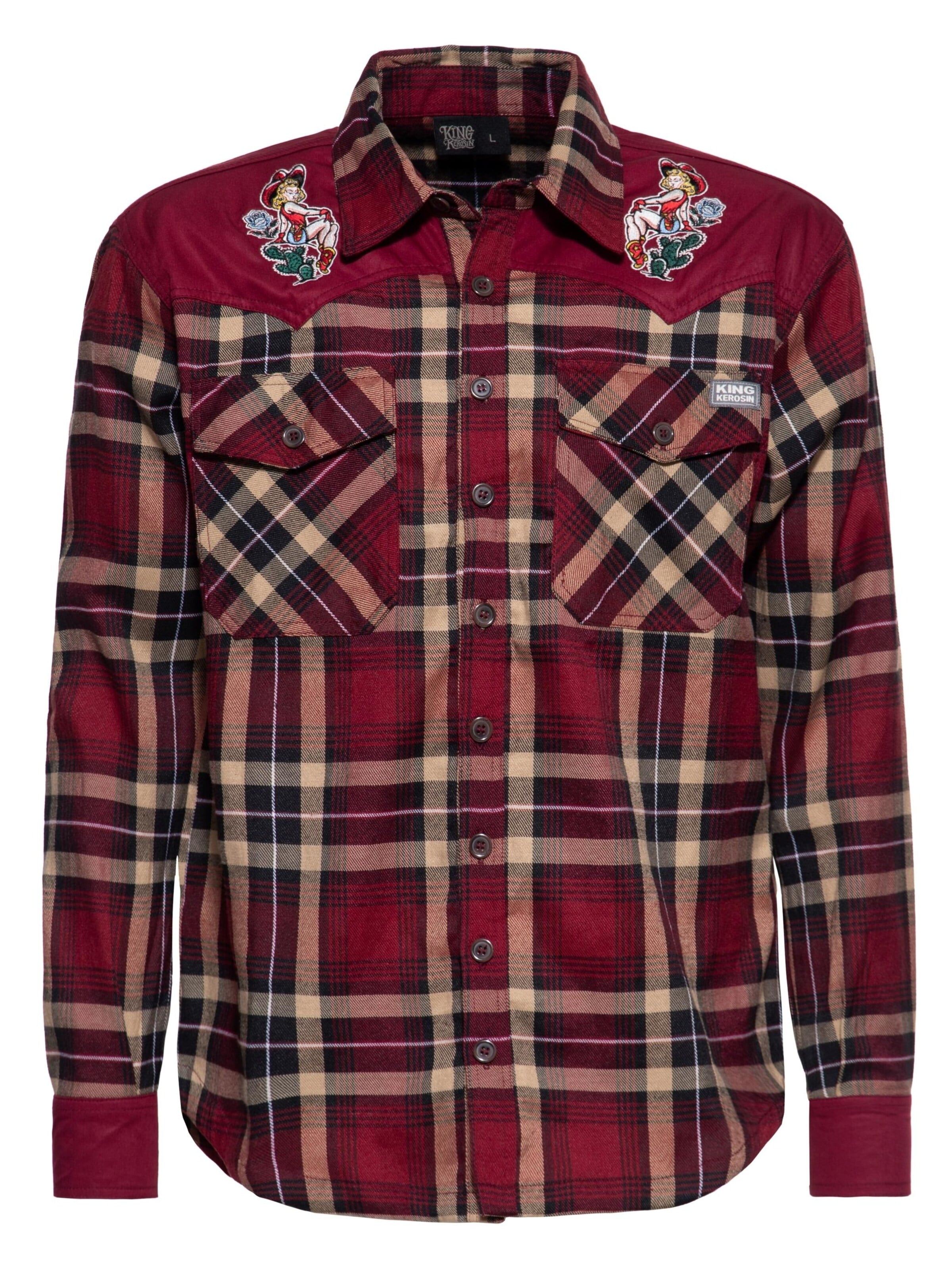 King Kerosin Regular Fit Hemd in Rot: Vorderseite