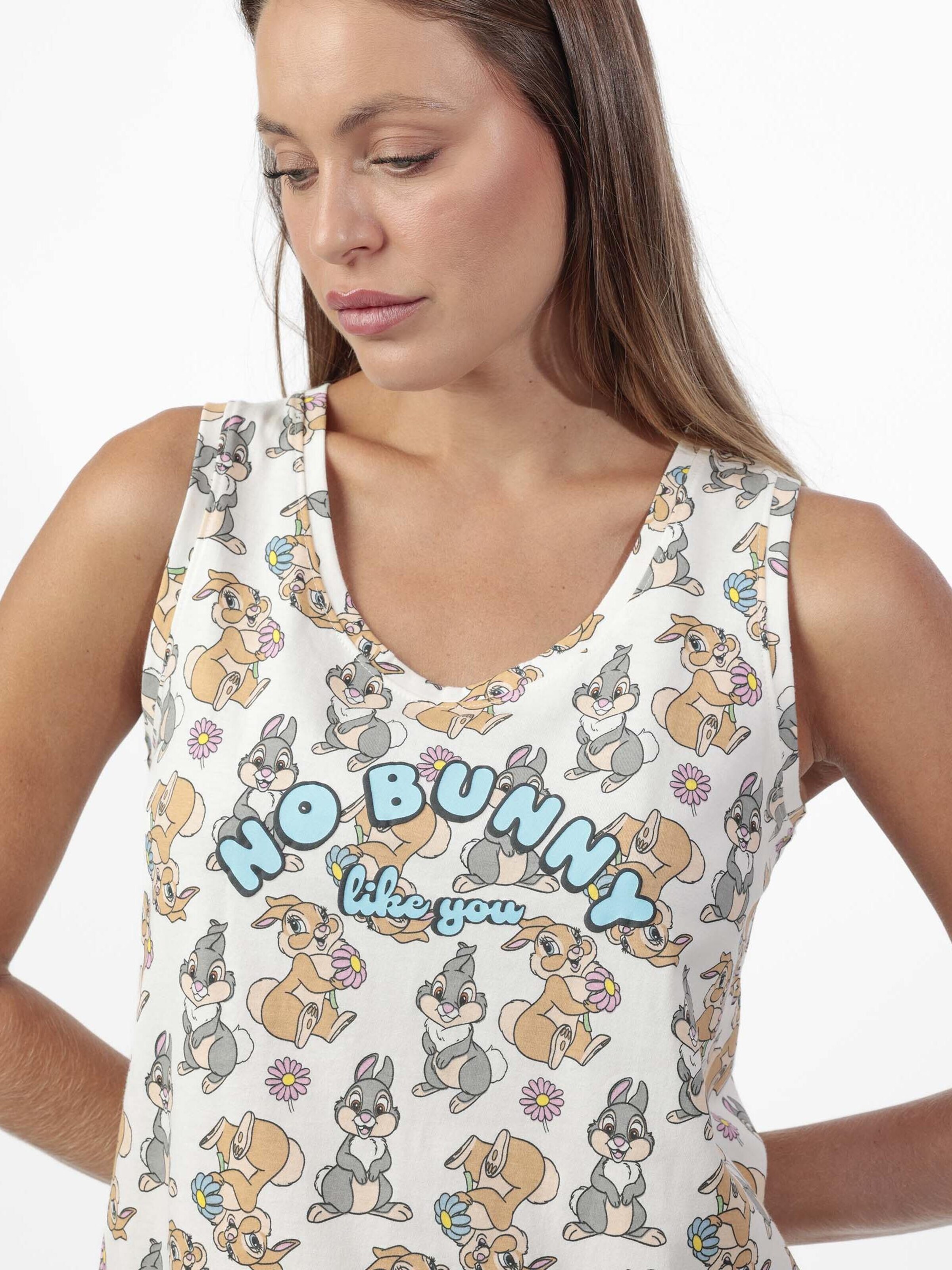 DISNEY - Pijama 'DISNEY Pijama Sin mangas No Bunny Like You para Mujer' en blanco