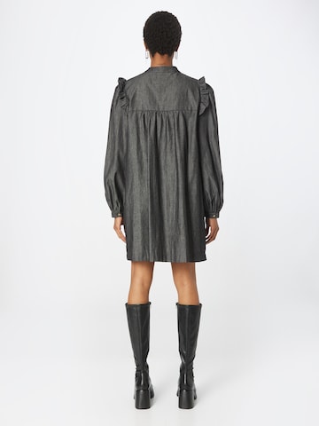 Louche Shirt Dress in Black