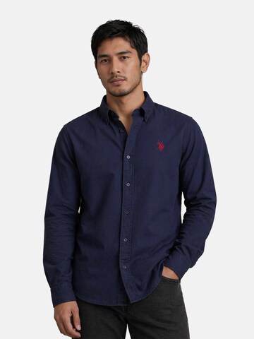 U.S. POLO ASSN. Regular Fit Hemd in Blau: Vorderseite