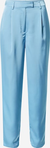 BZR Regular Pleat-Front Pants in Blue: front