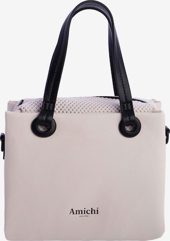 Amichi - Bolso de mano 'Bolso de mano para mujer Maui de piel sintética con cremallera' en blanco: frente