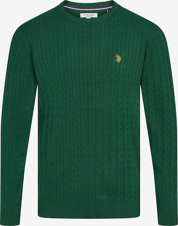 U.S. POLO ASSN. Svetr 'Mads' – zelená: přední strana