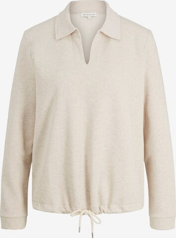 Sweat-shirt TOM TAILOR en beige : devant