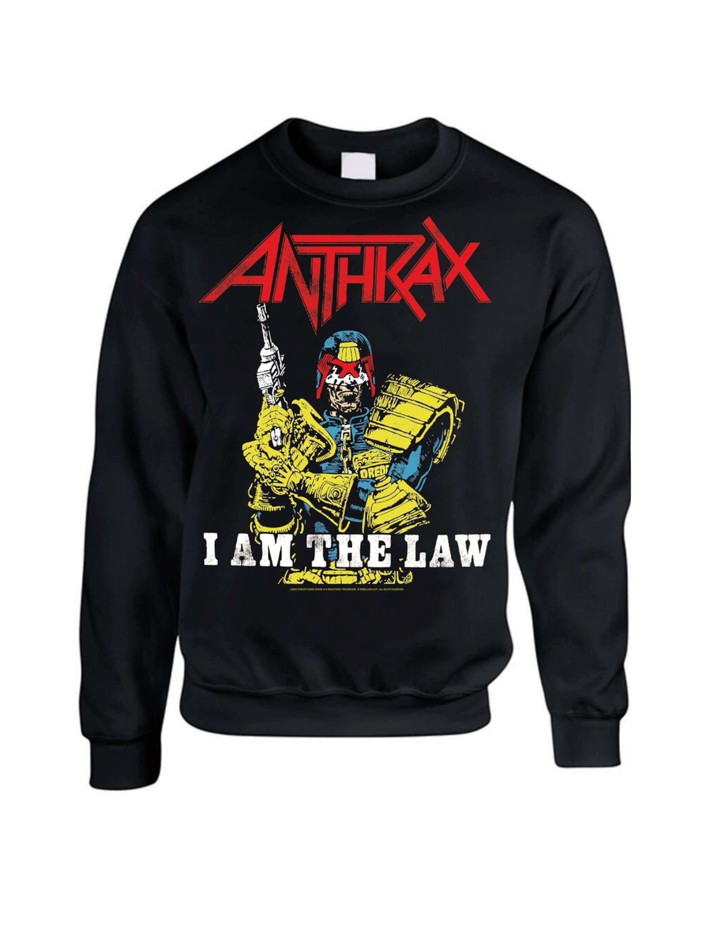 Rockshirts Sweatshirt 'Anthrax I am The Law' in Black: front