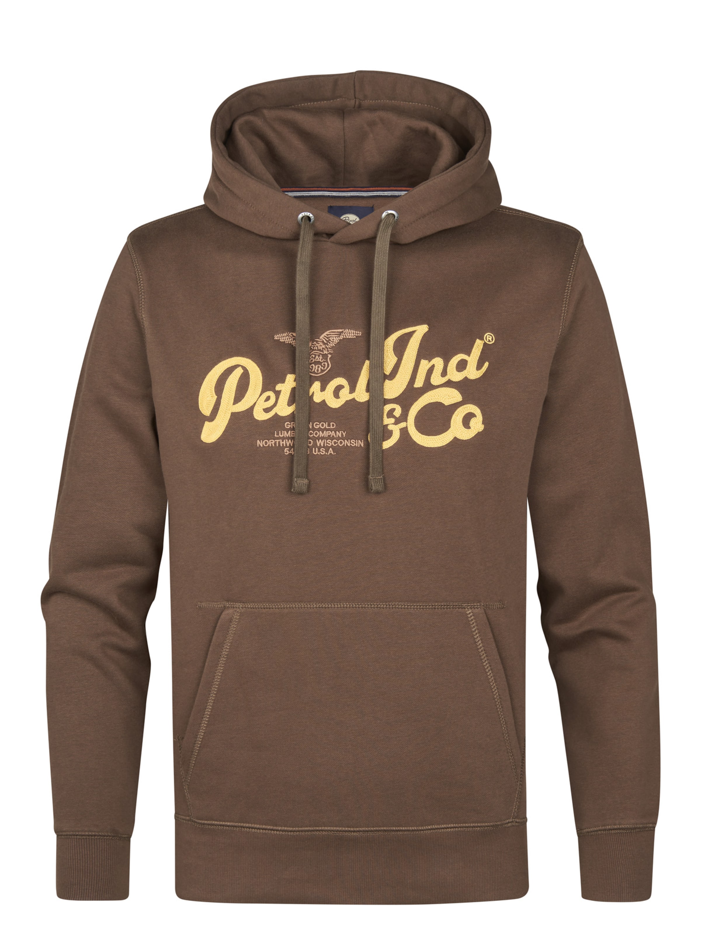 Sweat-shirt 'Kennewick' Petrol Industries en marron : devant