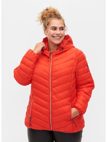 Zizzi Between-season jacket in Red: front