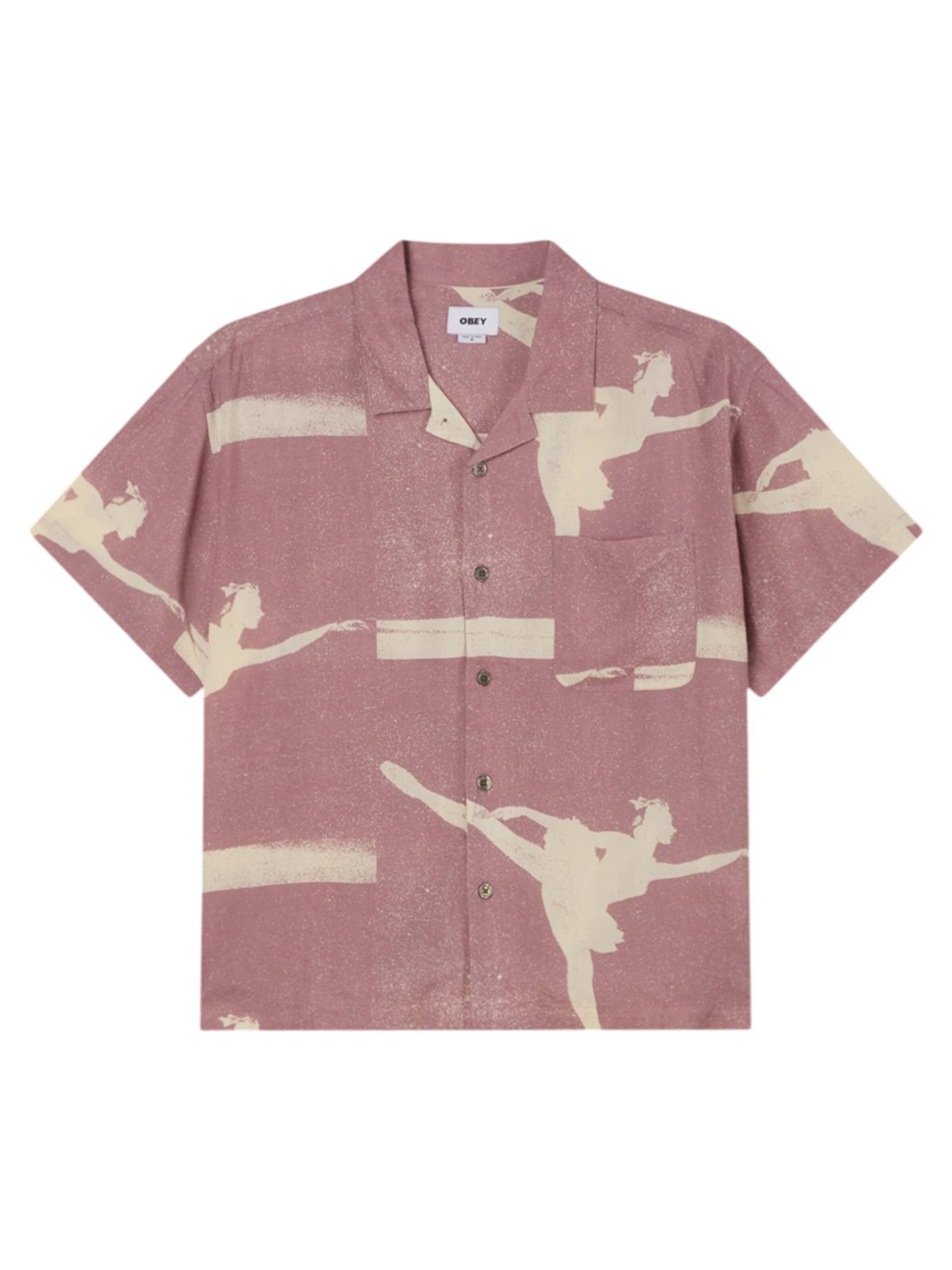 Obey Overhemd in S in de kleur Pink, Productweergave
