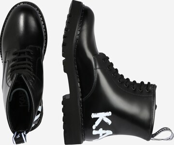 Karl Lagerfeld Ankelstøvletter med snøring 'Troupe' i svart