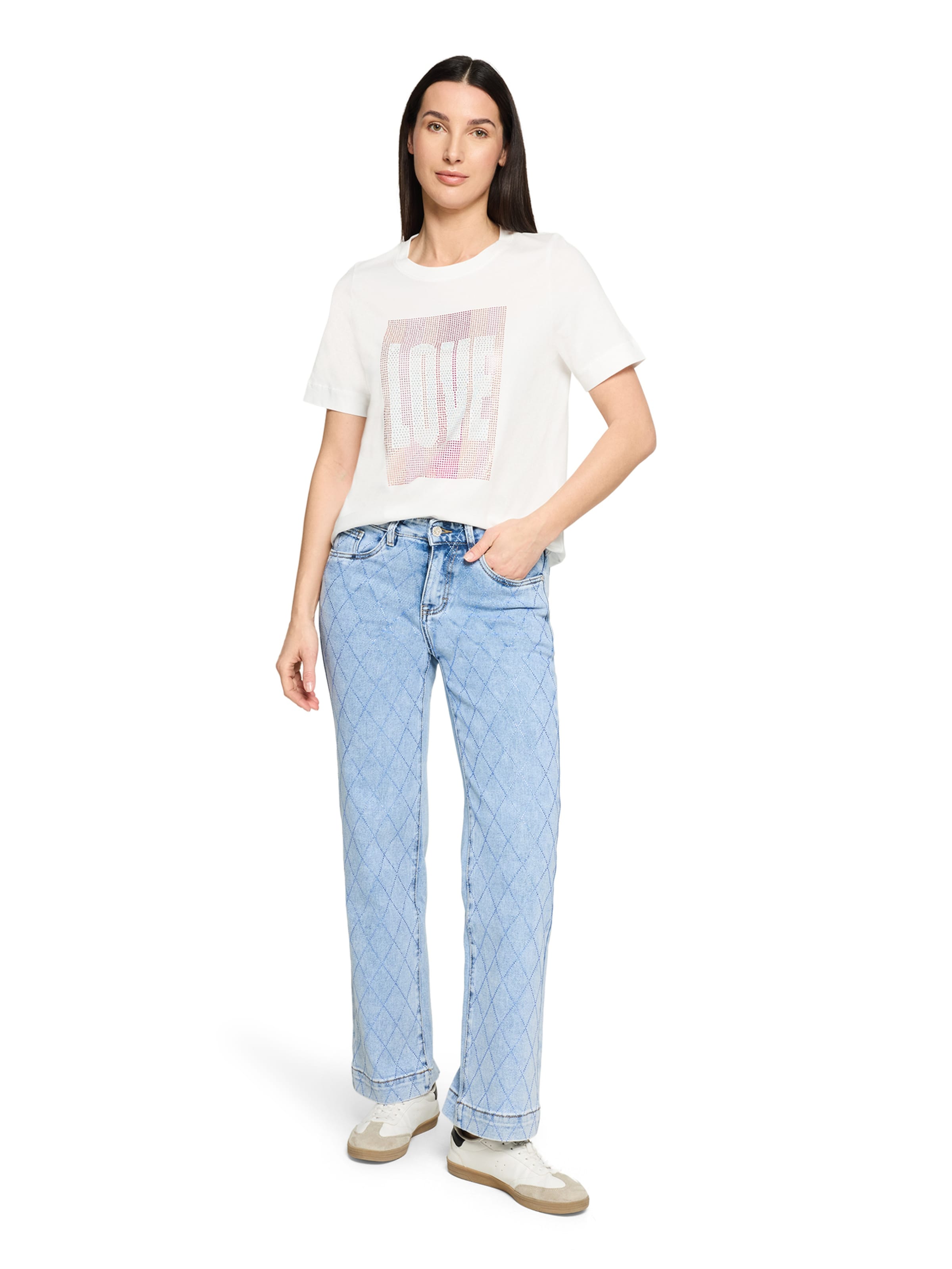 Cartoon T-Shirt in Weiß