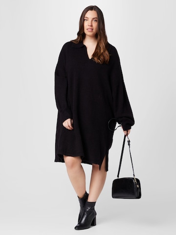 KAFFE CURVE Knitted dress in Black