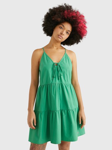 Tommy Jeans - Vestido de verano en verde: frente