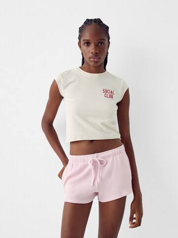 Bershka Regular Trousers in Pink