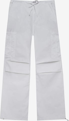 Pantalon cargo Pull&Bear en blanc : devant