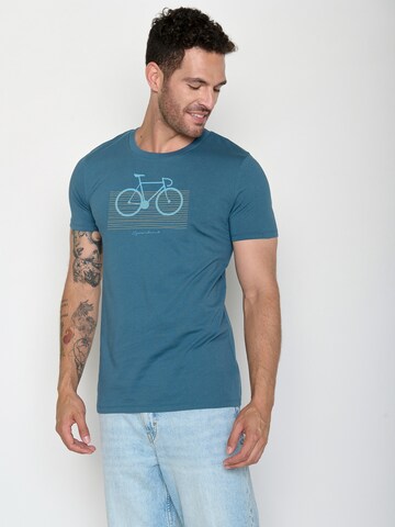 GREENBOMB T-Shirt 'Guide Bike Bars' in Blau: Vorderseite