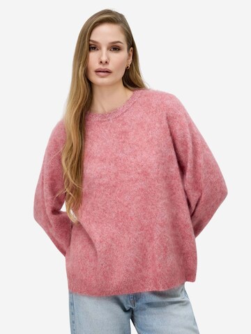 BELLEMERE NEW YORK Sweater 'Rundhalspullover aus gebürstetem, reinem Kaschmir' in Pink