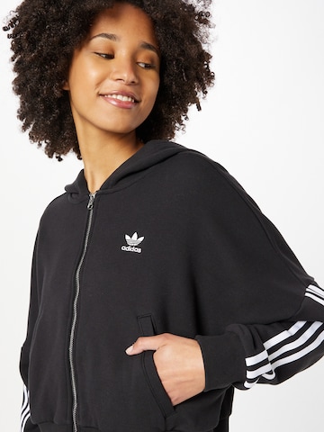 ADIDAS ORIGINALS Zip-Up Hoodie 'Adicolor Classics Relaxed' in Black