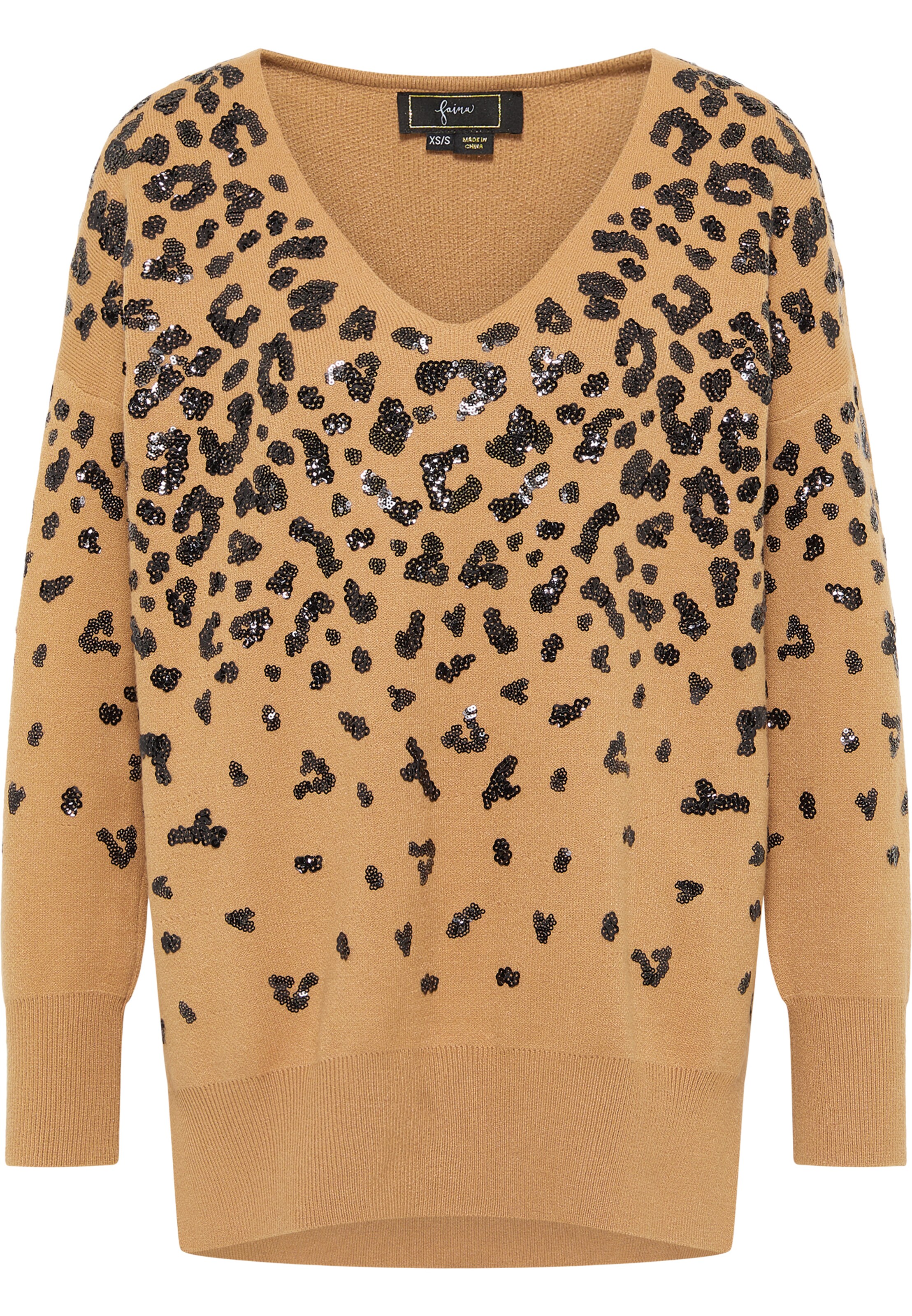 faina Regularen Pulover | bež barva: sprednja stran