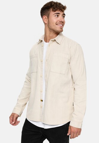 INDICODE JEANS Regular fit Button Up Shirt 'Thyge' in Beige