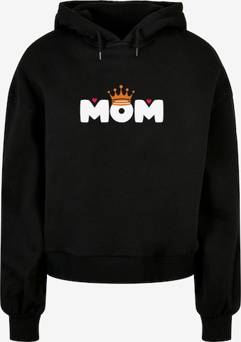 Merchcode Sweatshirt 'Mothers Day - Queen Mom' in Zwart: voorkant
