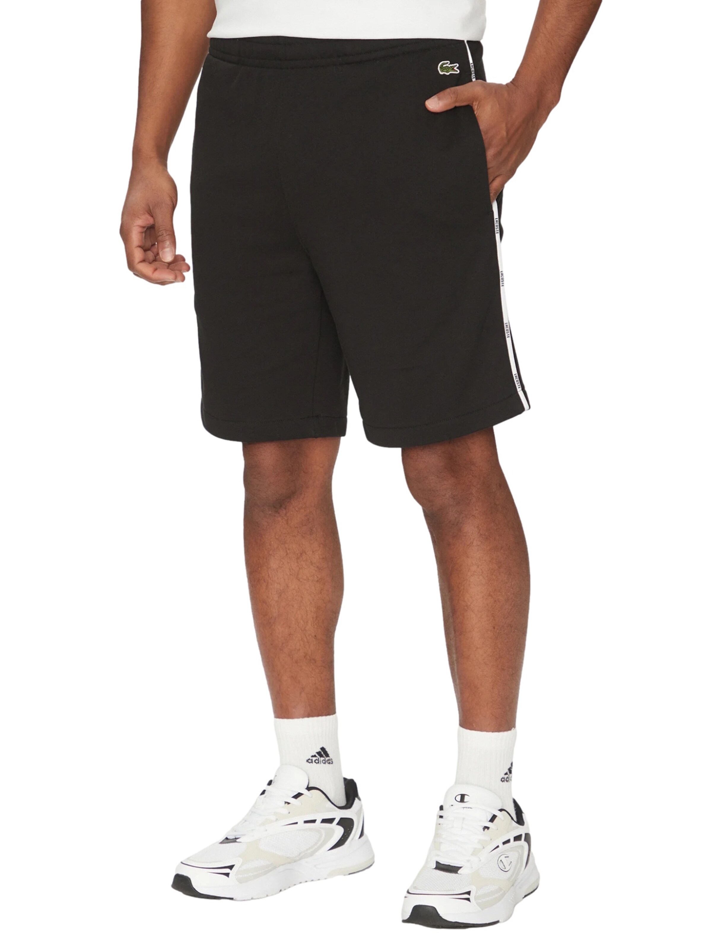 LACOSTE Regular Pants in Black: front