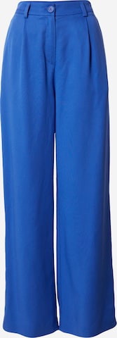 Monki Wide leg Pleat-Front Pants in Blue: front