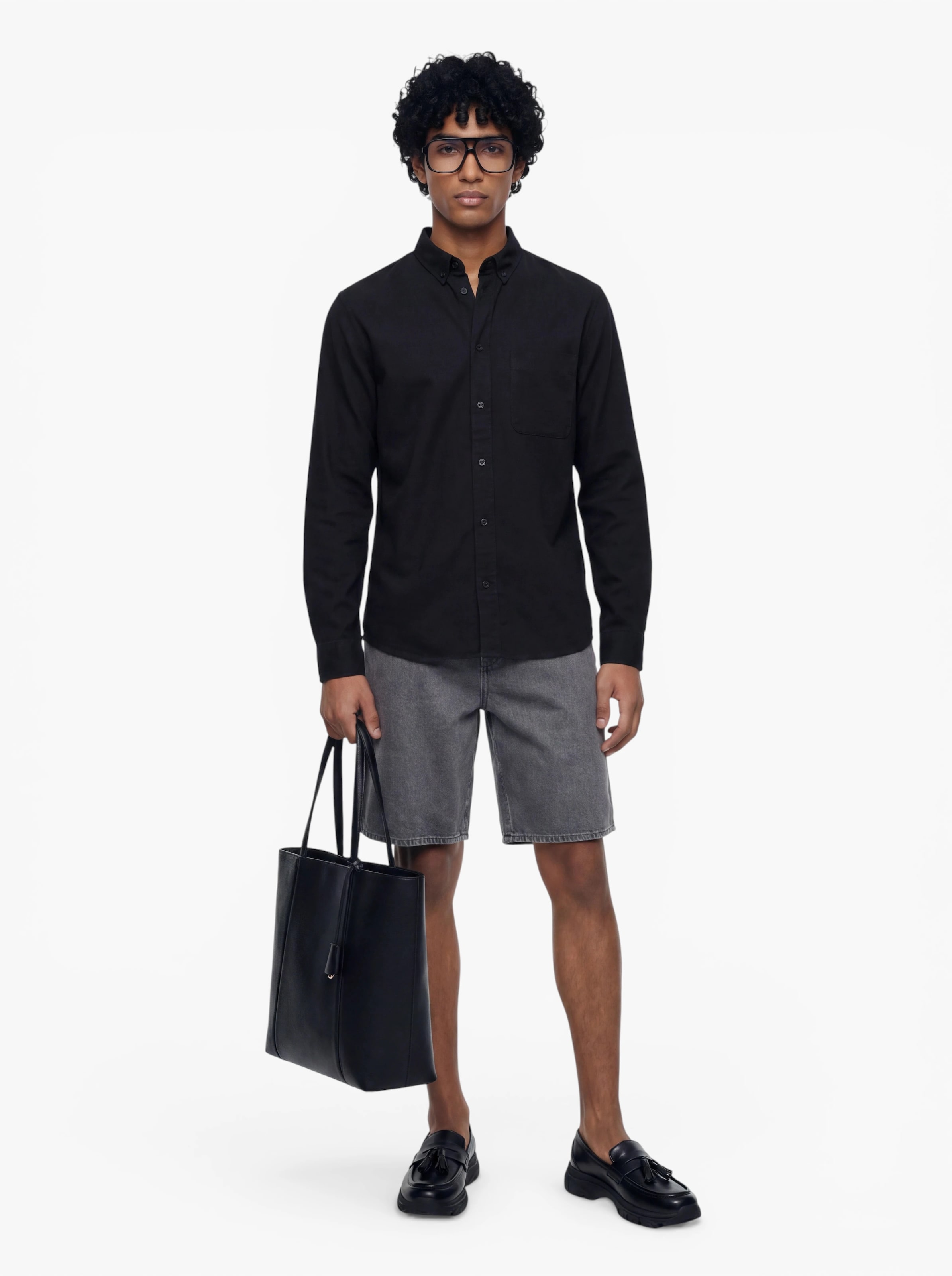 Only & Sons Regular fit Πουκάμισο 'ONSORSON' σε μαύρο: μπροστά