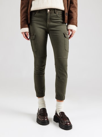 Coupe slim Pantalon cargo 'ONLMissouri' ONLY en vert : devant