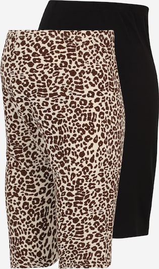 Mamalicious Curve Leggings 'LENNI' in Cream / Dark brown / Black, Item view