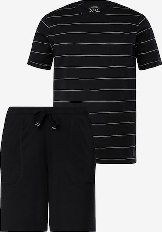 JP1880 Long Pajamas in Black: front
